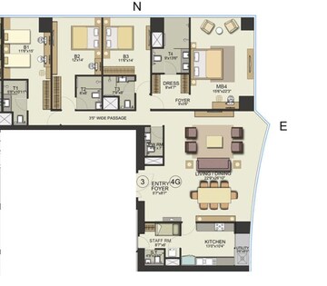  4 BHK Apartment at Bombay Realty One ICC, Dadar East – for Rent
